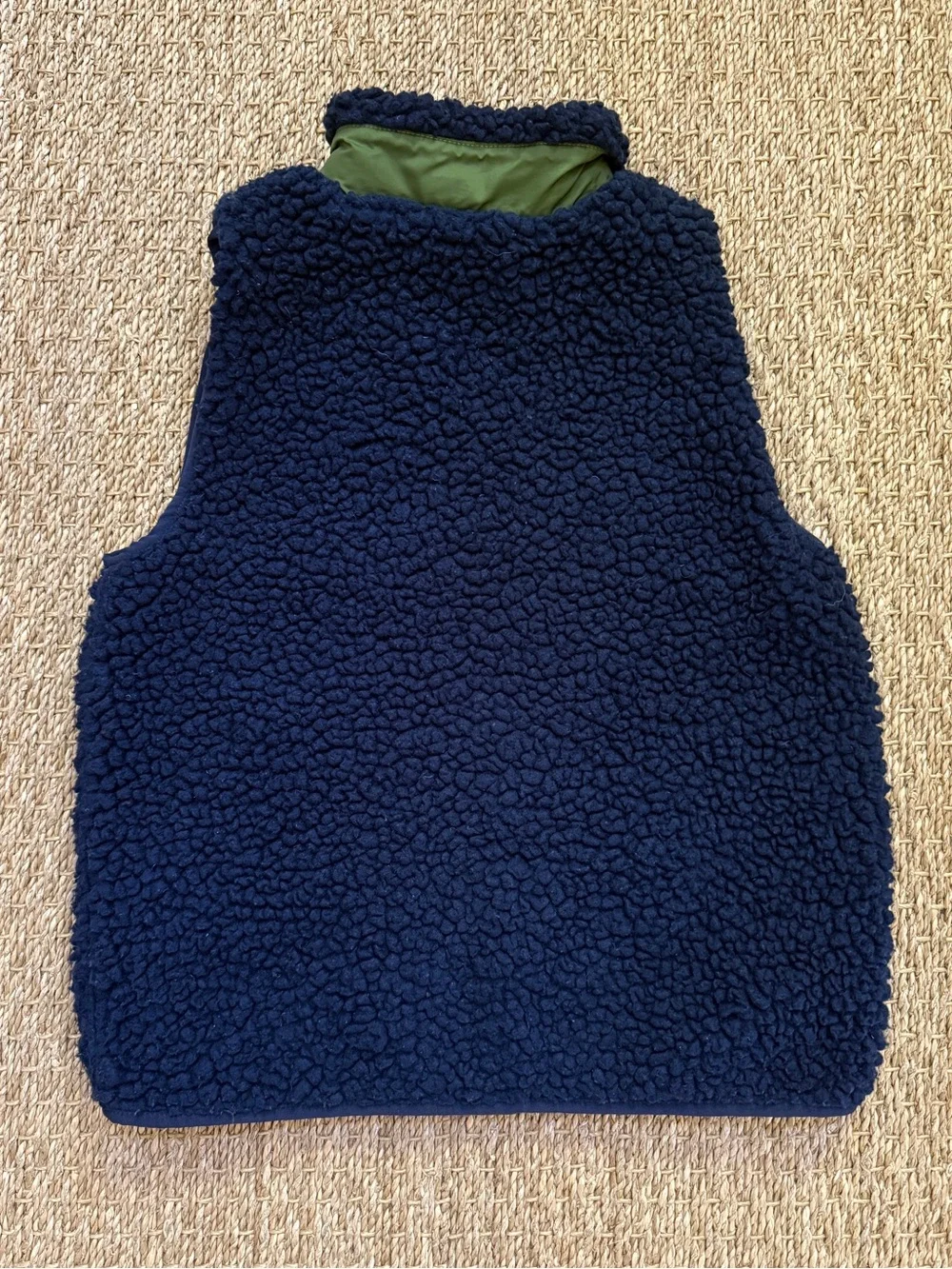 Hanna Andersson Sherpa Fleece Kids Vest Blue Green Utility EU Size 120 US 6-7